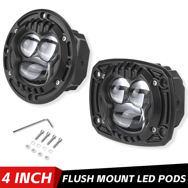 4 بوصة 30 واط فلوش جبل LED ضوء العمل القرون على الطرق الوعرة القيادة عكس المصباح الضباب مصباح ل جيب 4x4 سيارة شاحنة SUV ATV 12 فولت 24 فولت