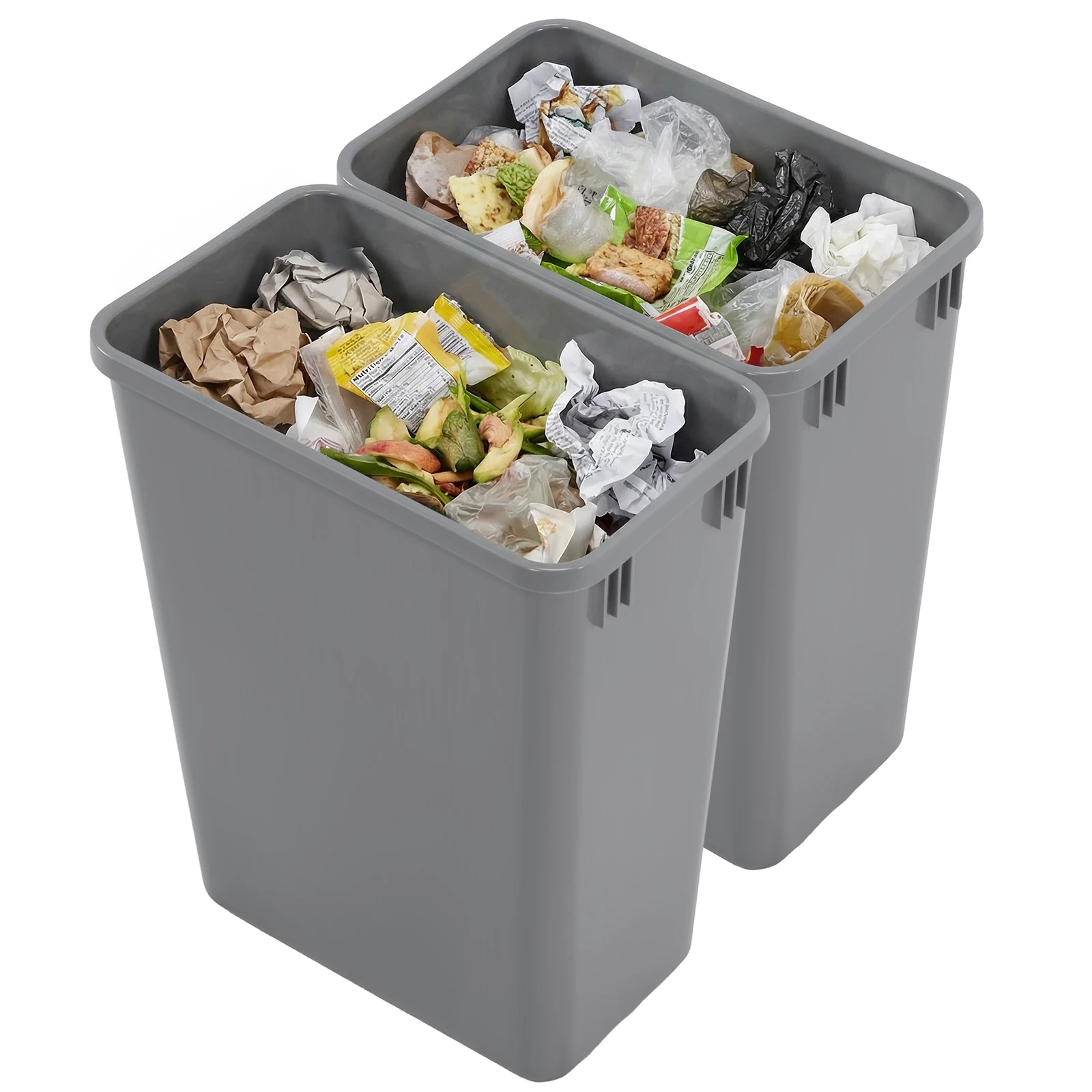 

10 Pack 35 QT High Capacity Garbage Can Easy To Clean Waste Storage Container for Bathroom Laundry Living Room Home Workspace