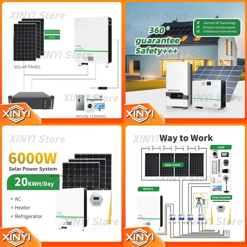 10KW 51.2V 10kWh LiFePO4 Hybrid Solar Inverter with Monocrystalline Silicon Panel and MPPT Controller for Home Energy Storage