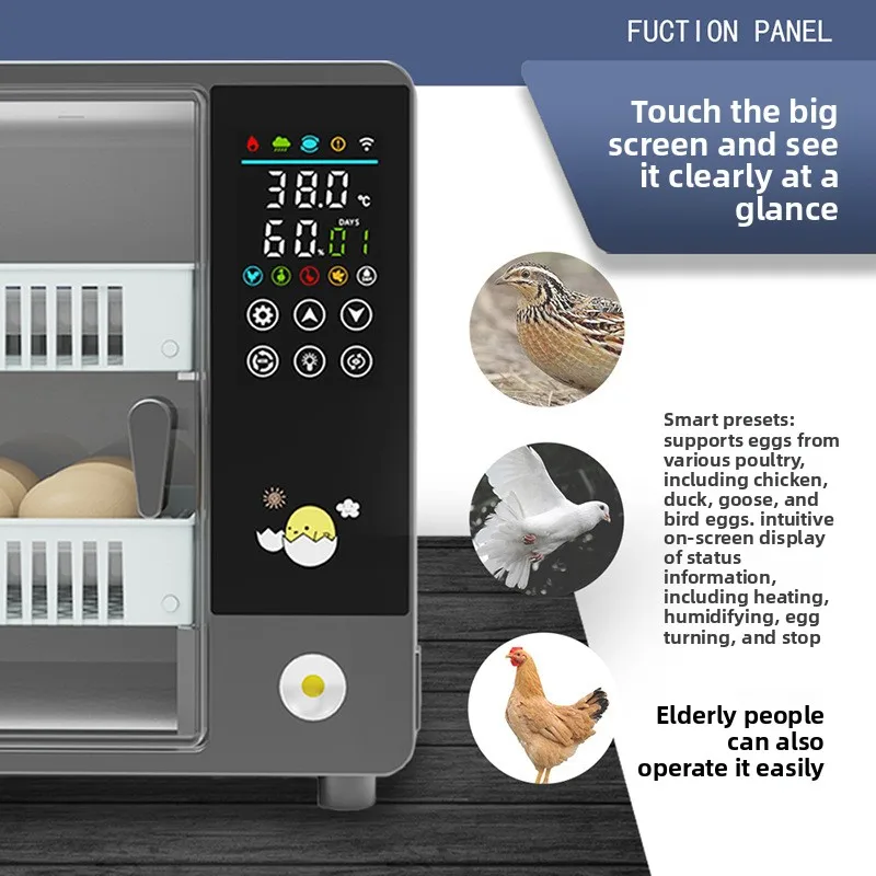 Cross-border Foreign Trade Wholesale Fully Automatic Electric Small Household Smart Quail Egg Incubator