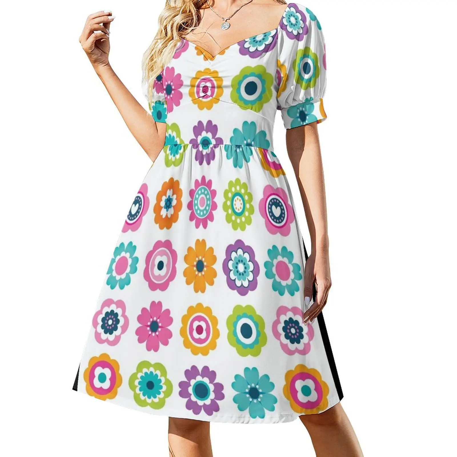 

Mod Flowers in Spring Colors Short Sleeved Dress Bride dresses beach dress Dress