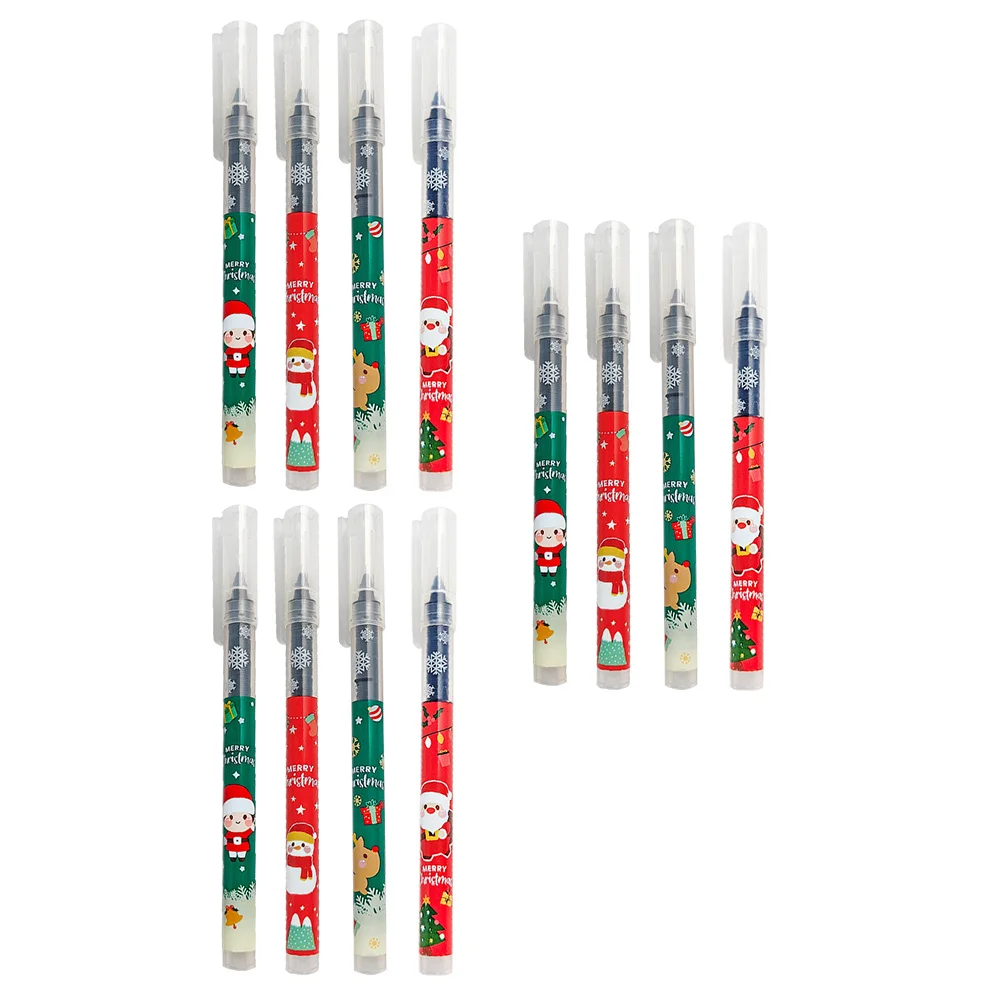 

12 шт., рождественские гелевые ручки, креативные гладкие чернила, канцелярские принадлежности для письма, офисные школьные принадлежности, милый детский набор