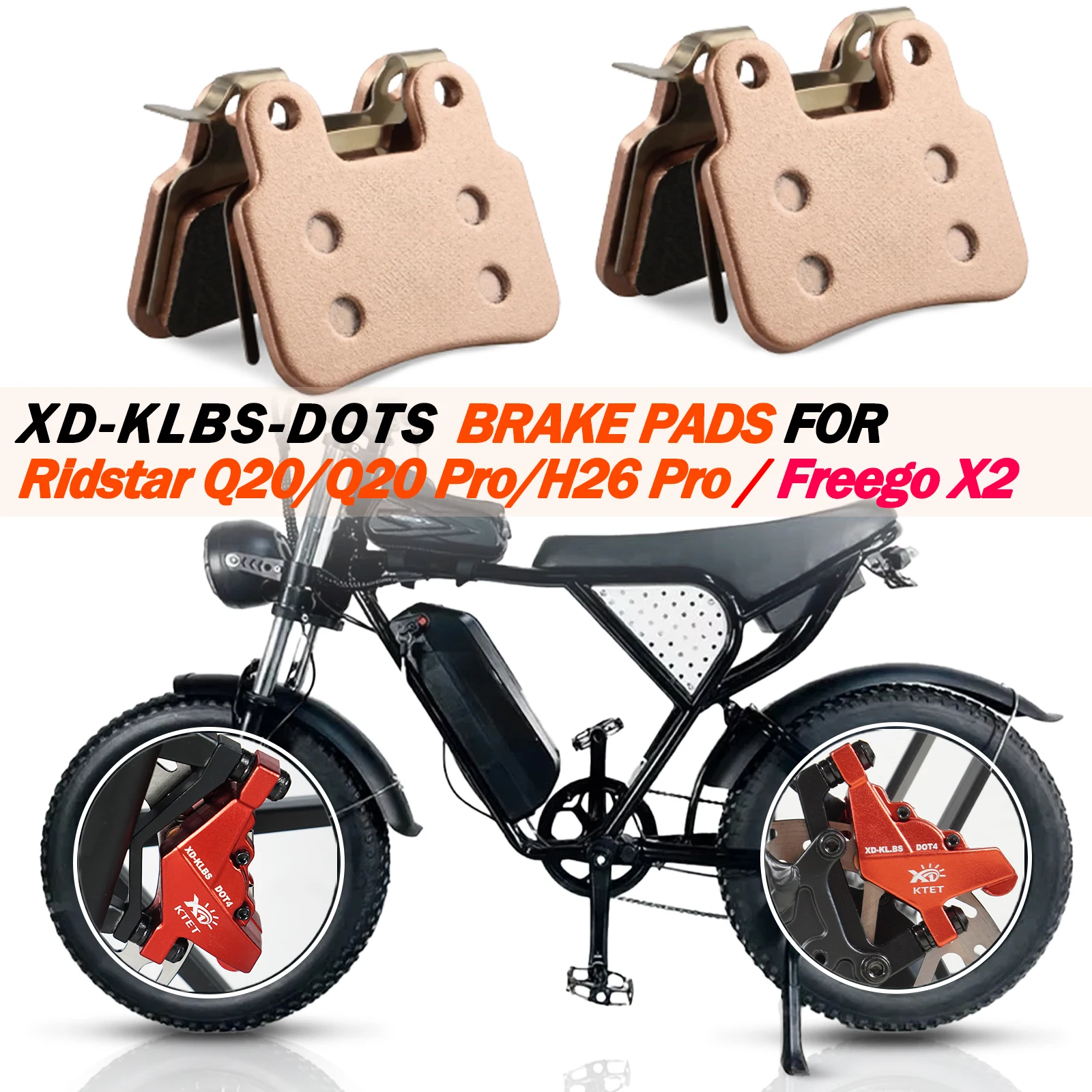 

1/2/4/8 Pairs Semi-Metallic Oil Disc Brake Pads for X20 Q20 E6 X21 X21 MAX, Hydraulic E-Bike Brake Pad