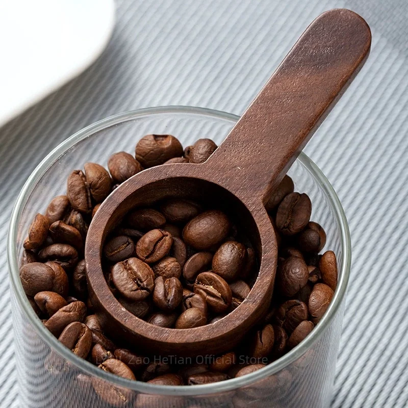 

Coffee Bean Spoon Walnut Wood Espresso Coffee Measuring Scoop Wooden Dosing Spoon Beans Tea Sugar Coffee Accessories