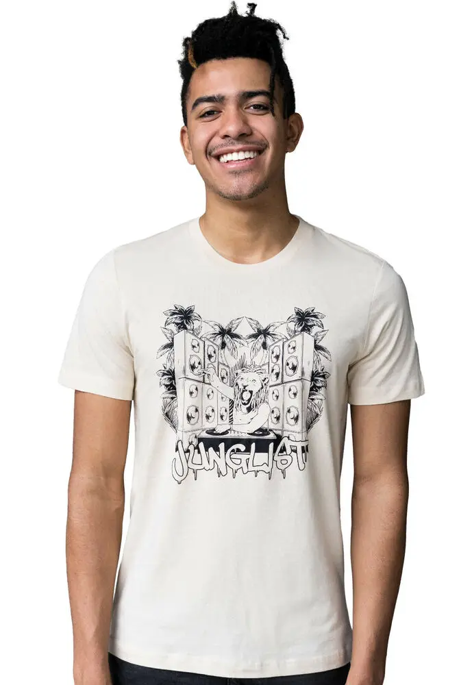 Junglist Lion DJ T Shirt Neurofunk Jungle Breakbeat DnB Drum and Bass Men's Tee  High Quality 100%Cotton Short Sleeve