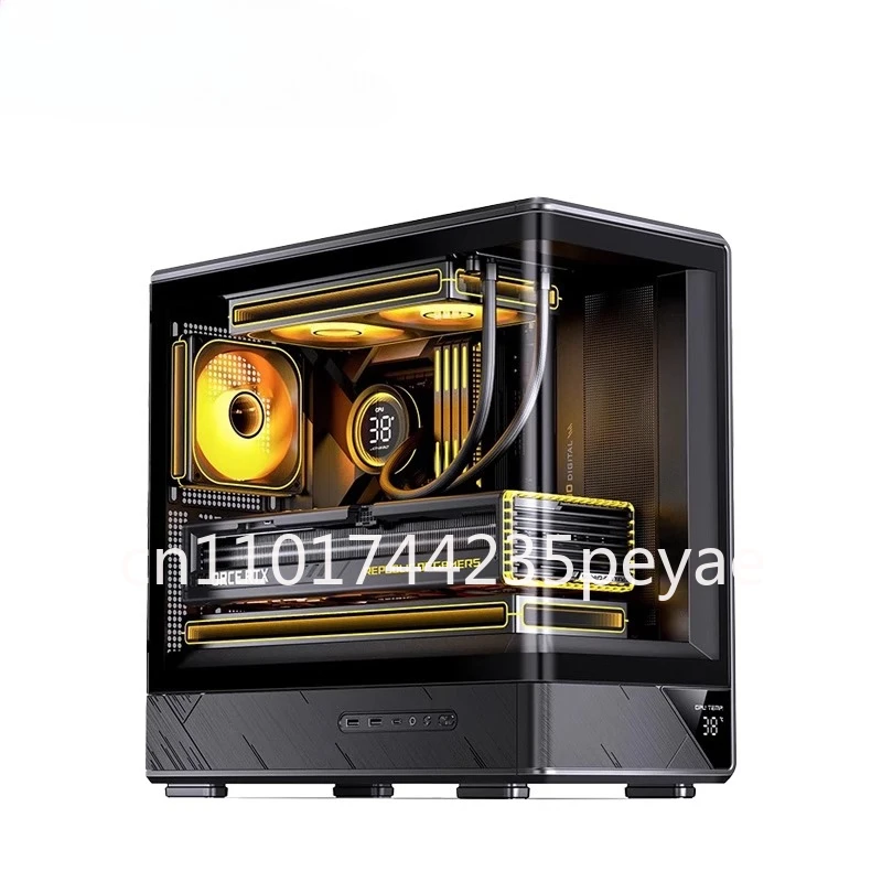 MATX digital display chassis D200 curved surface without column side penetrating sea view room fish tank chassis water-cooled