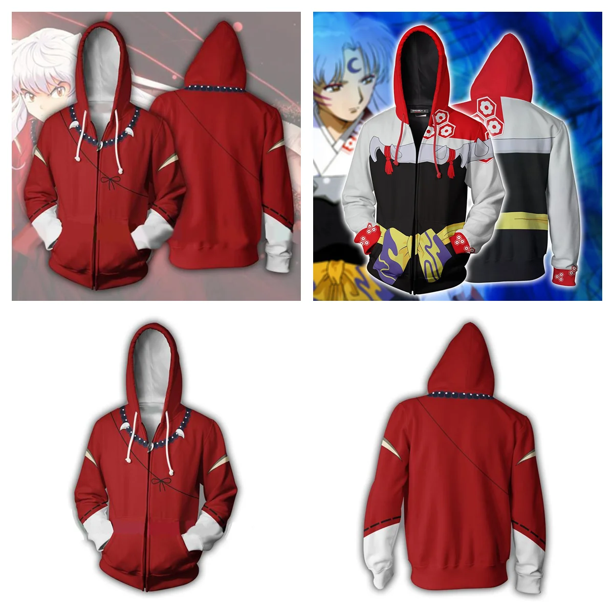

Anime Inuyasha Hoodies Higurashi Kagome Sweatshirt Sesshoumaru Cosplay Jacket Unisex Streetwear Hoody Clothes Zipper Hooded Coat
