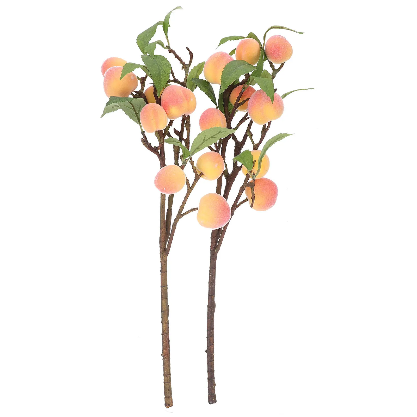 

2Pcs Simulation Peach Tree Branches Artificial Fruit Decor Lifelike Home Wedding Party Arrangement Fake Peach Tree Branches