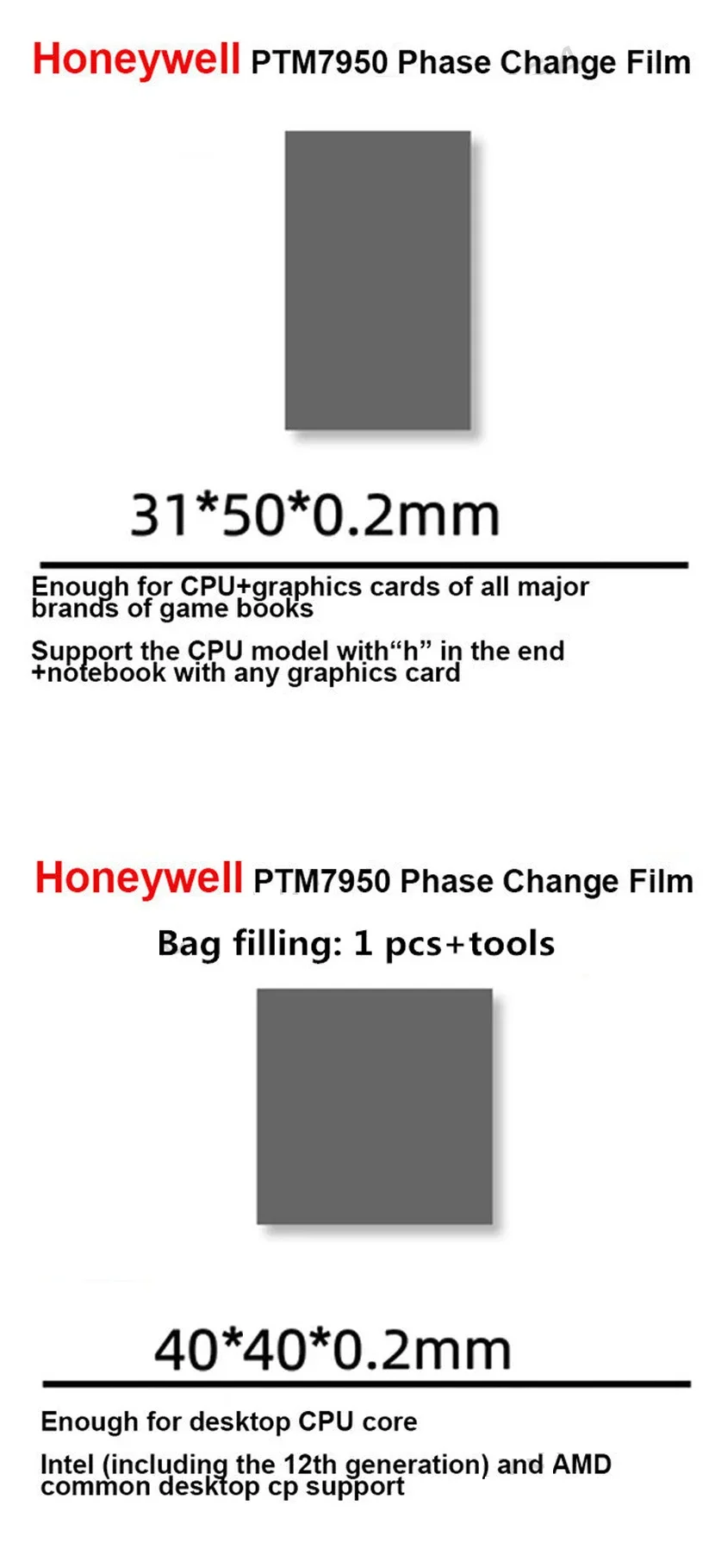 Honeywell PTM7950 Thermische Wärmeleitpaste, Phasenwechselmaterial, CPU, GPU, Notebook, Computer, Wasserkühlung, Kühlkörper, Radiator, Partner, 8,5 W/M-k – Detail 5