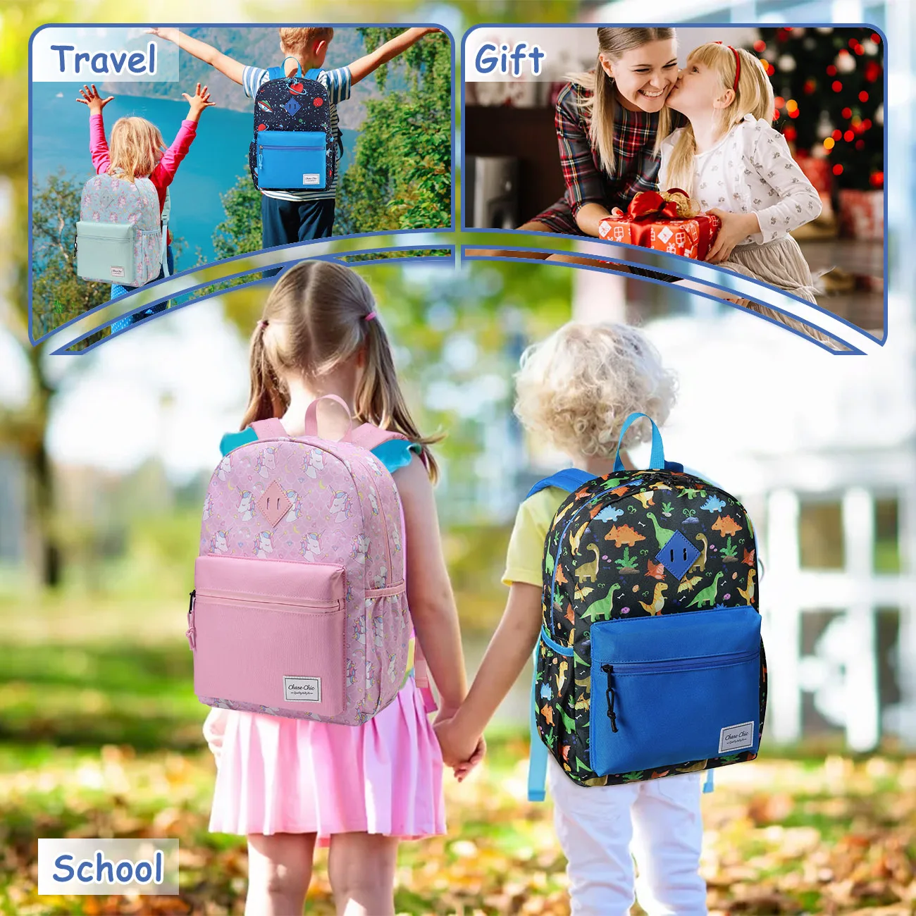 Kids Backpack, Preschool Lightweight Toddler Backpacks for Little Boys Girls with Chest Strap School Backpack