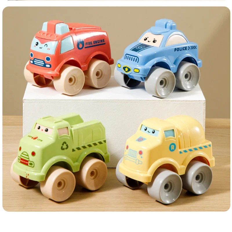 Carro inercial animal dos desenhos animados para meninos e meninas, carro de engenharia deslizante interativo para crianças, Baby Mini Press Go Toys, atacado