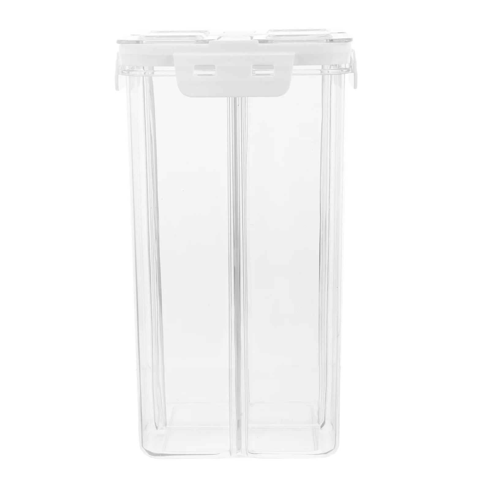 

Airtight Clear Plastic Snack Jars 4 Compartments Pantry Organizers Square Kitchen Boxes For Grains Cereal Rice Spaghetti