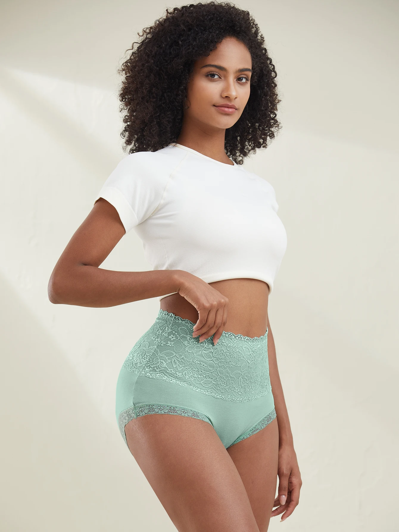 6 قطعة/المجموعة جوفاء الأزهار الدانتيل ملخصات القطن الخالص عالية الخصر الورك رفع سراويل مثير المرأة الملابس الداخلية لينة تنفس سراويل #4