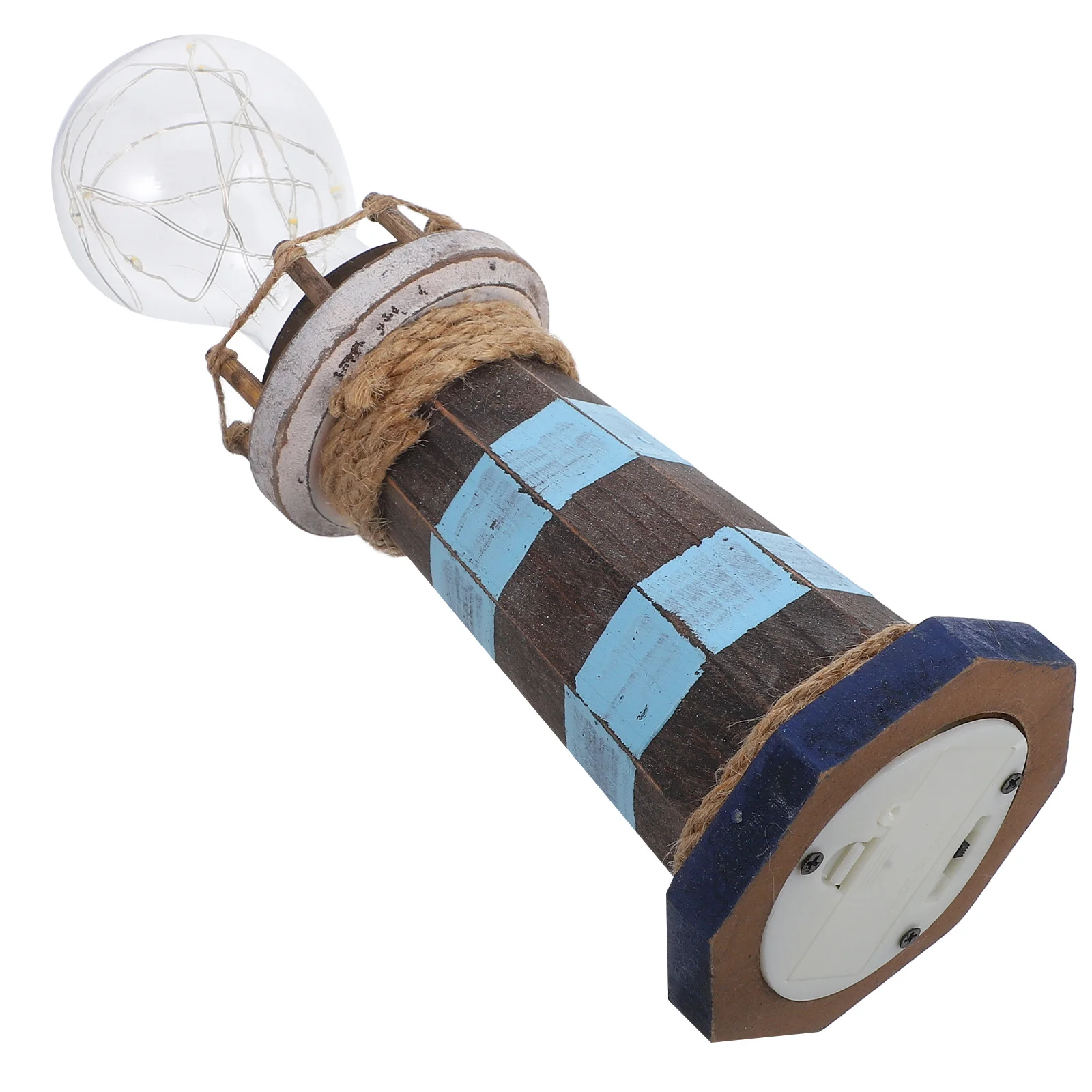

Mediterranean LED Lighthouse Desktop Light Retro Warm Light Operated Coastal Nautical Room Decoration Yard Lighthouse