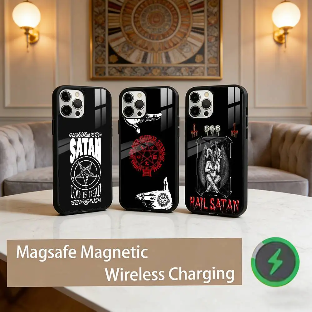 

Hail S-Satan Phone Case For iPhone17,16,15,14,13,12,11 Plus,Pro Max Magnetic For Magsafe Wireless Charging