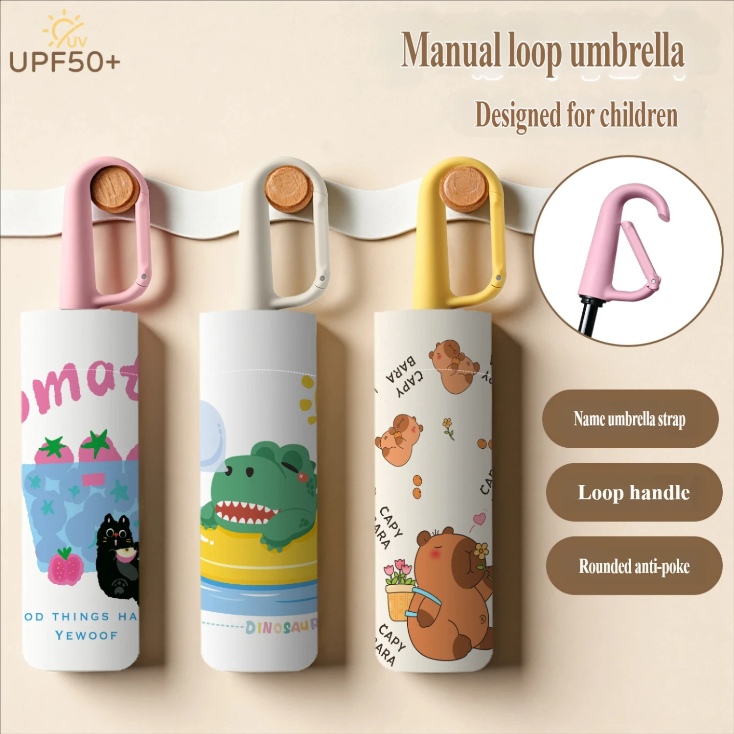 

Buckle Kids Umbrella, Special for Primary School Students, Cartoon Pattern Folding Sun Umbrella for Boys and Girls, Easy to Carr