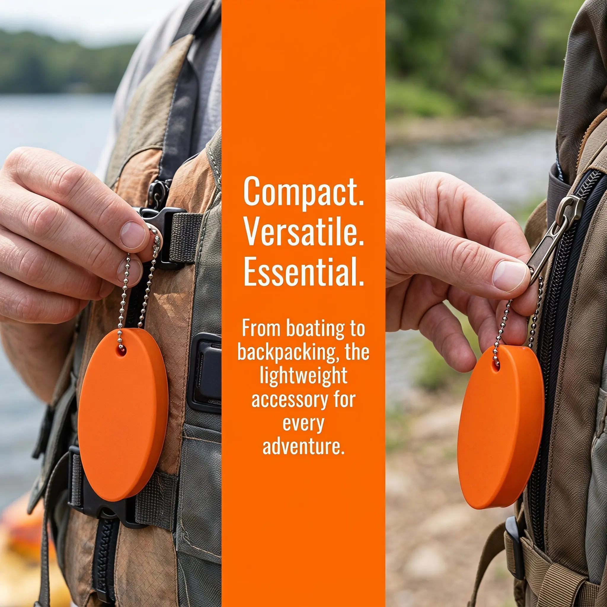 10Pcs Floating Keychains Orange Eva Buoy Oval Lightweight Waterproof Holders for Fishing Boating Kayak Canoe Water Sports
