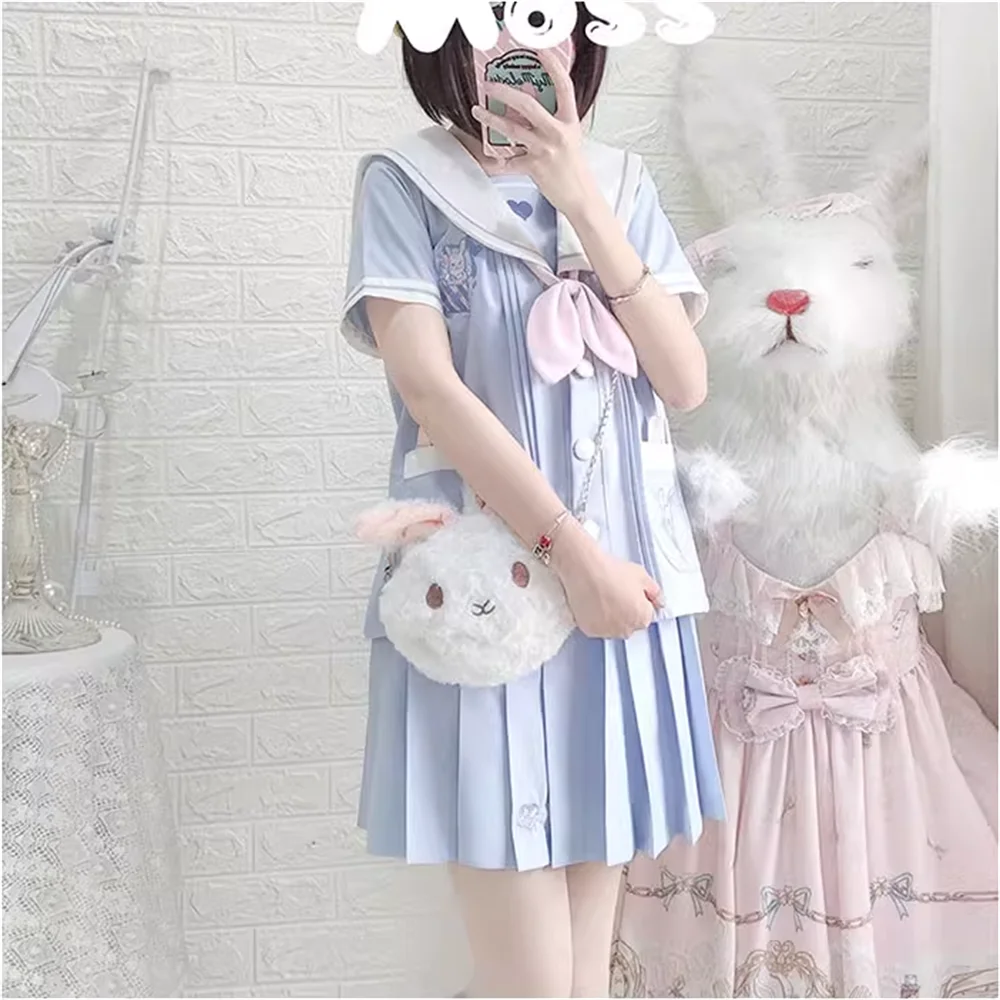 Original Authentic JK Uniform Suit Cute Sailor Suit Sweet Lolita Japanese Tea Party Half Skirt Suit
