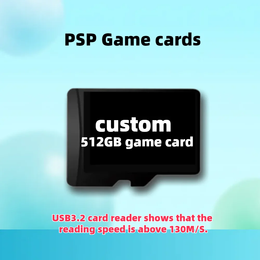 Cartão clássico do TF do jogo de PSP para Anbernic, RG351V, EUA, Europa, Japão, França, Alemanha, Itália, Coreia, Espanha, China, 3200 +, RG405M