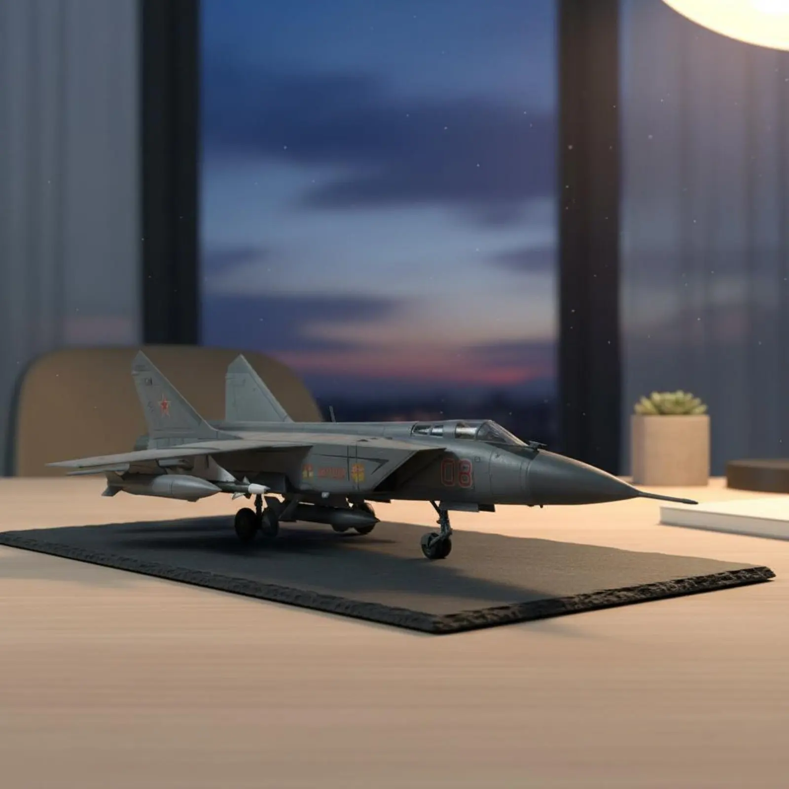 

MiG-31 Diecast Model Highly Detailed MiG-31 Model Plane Diecast Fighter Plane Display Decoration Collectible Item for Collectors
