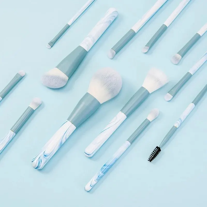12 pçs conjunto de pincéis de maquiagem ultra macio em pó maquiagem iniciante ponto blush escova corretivo faca borda delineador brus bom
