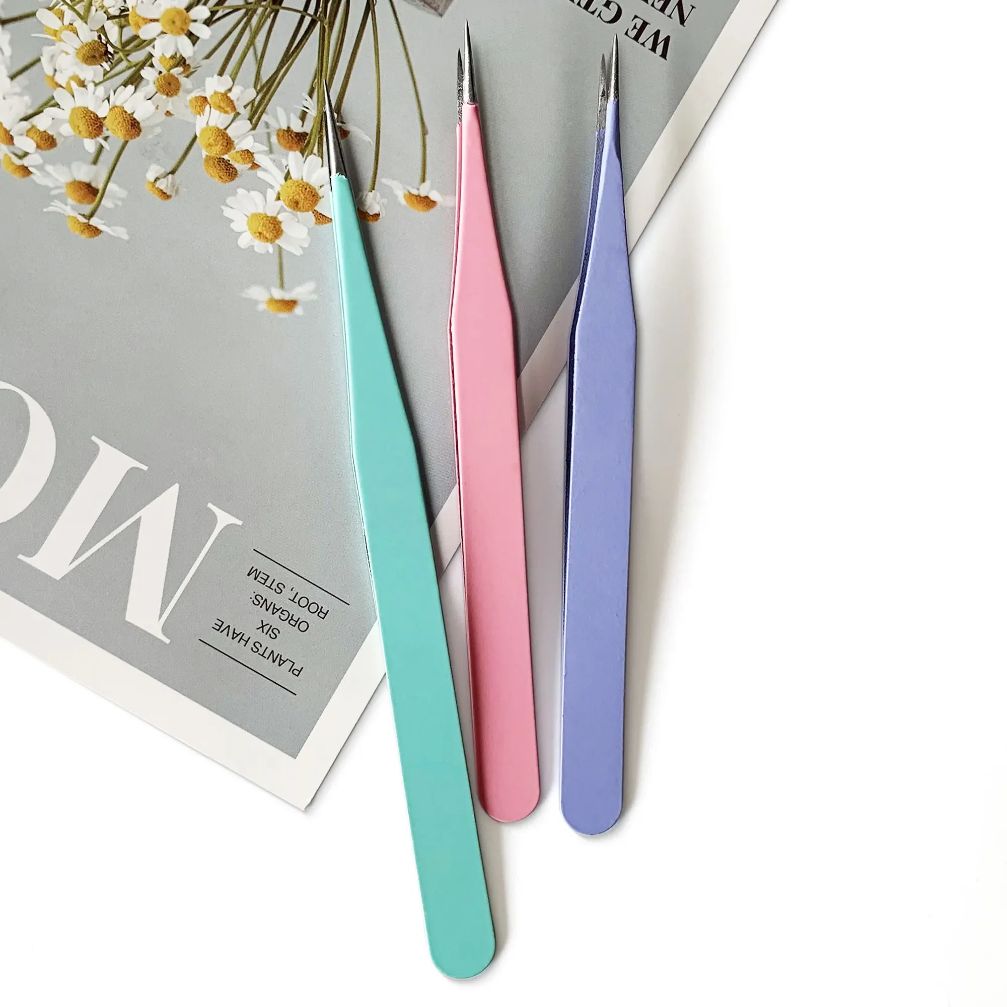 1 Stuk Wimper Pincet Nail Art Lash Extensions Pincet Hoge Precisie Anti-Statische Pincet Voor Schoonheid Wimper Extensions Benodigdheden