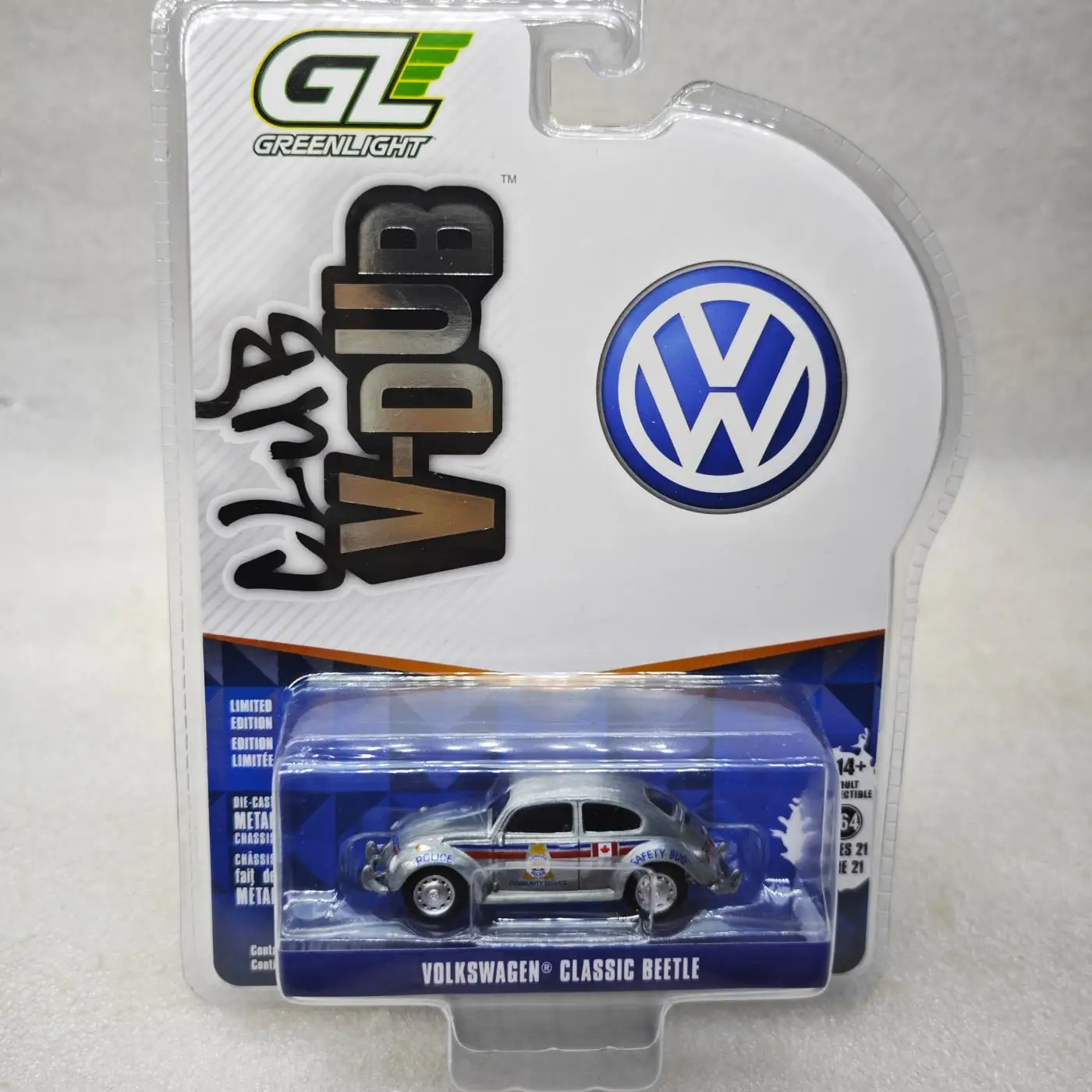 

Green Light 1:64 V-Dub 21- Classic Beetle - London, Canadian Police Safety Car VarnishMiniature Alloy Car Models FasM