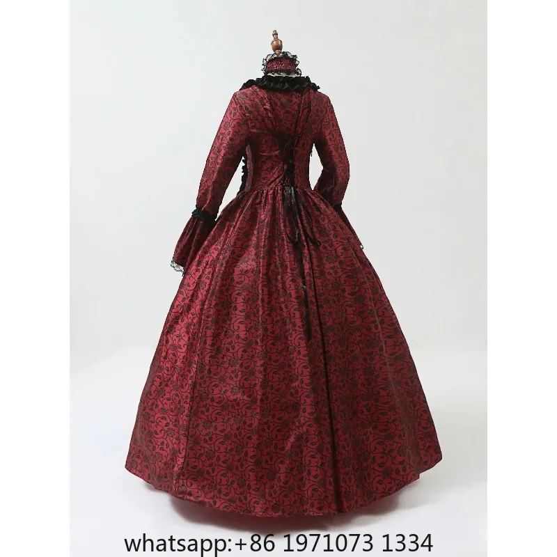 Cosplay Marie Antoinette Dress Medieval Flare Sleeve Victorian Party Formal Gown Renaissance Gothic Floral Robe
