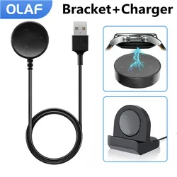 Charger Cable For Samsung Galaxy Watch 5 Pro 4 3 Universal Smart Watch Fast Charging Cable With Dock Holder Stand Non-slip Base