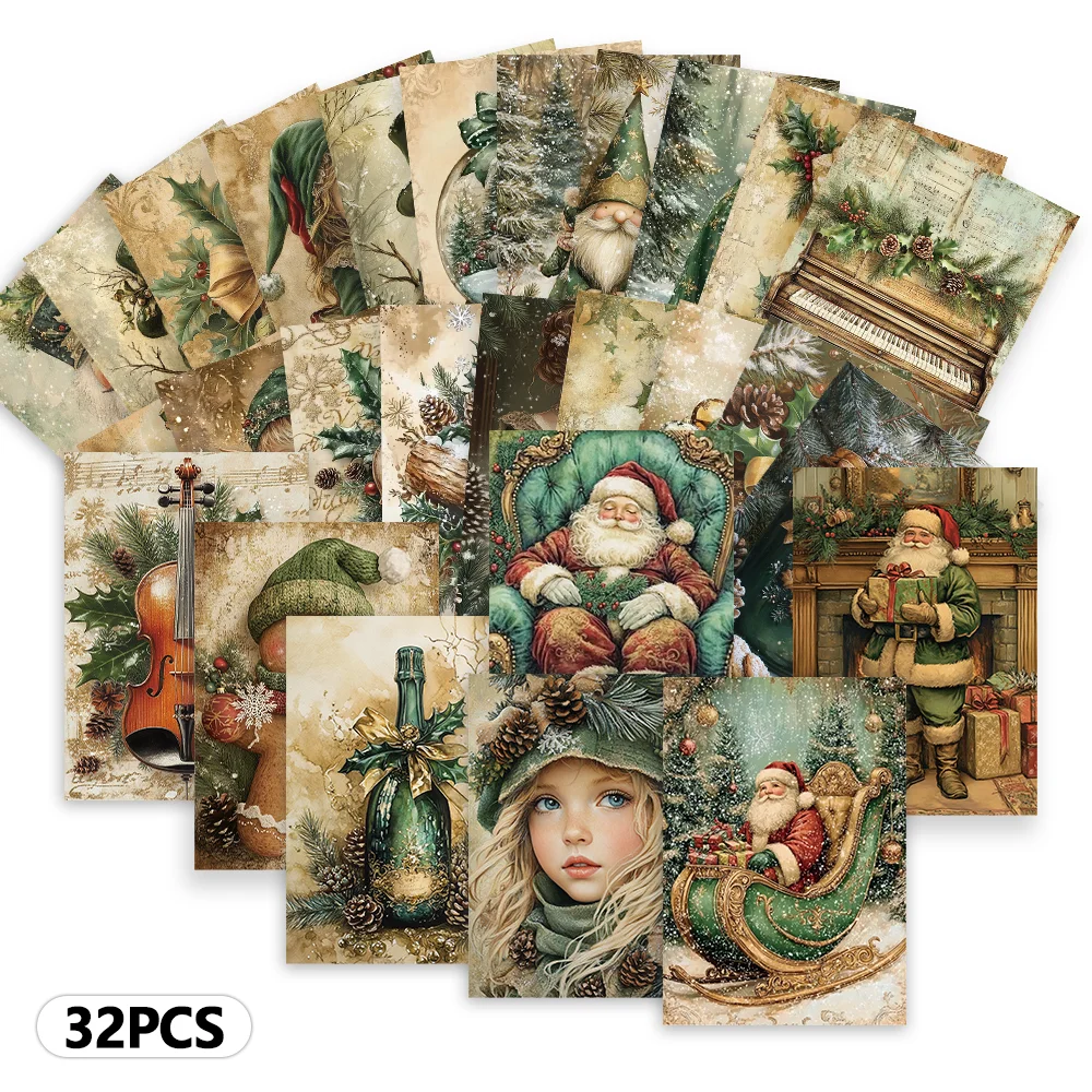 32 Stück Vintage-Weihnachtspostkarten, Weihnachtsmann, Zwerg, Halloween, Geschenk zum Lehrertag, Schulanfang, Schlafzimmerdekoration, hochwertig – Detail 2