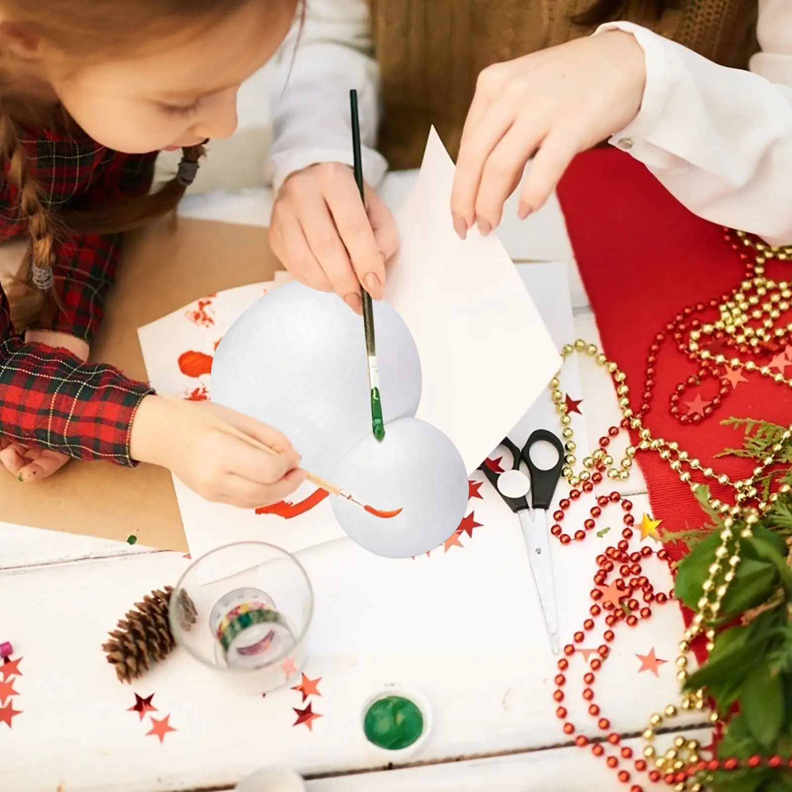 

Polystyrene Snowman White DIY Craft Kit for Kids Adults Parent Child Activities Christmas Decoration Snowman Crafts DIY Kit