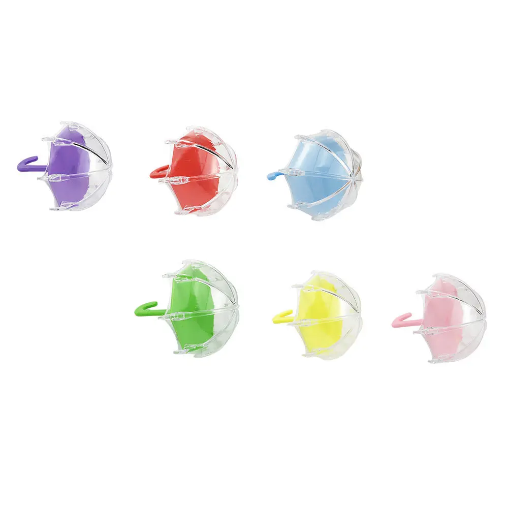 6 قطعة صناديق الرموش الصناعية مظلة إبداعية على شكل المدمجة المحمولة رمش التخزين المنظم صندوق رموش فتاة #6