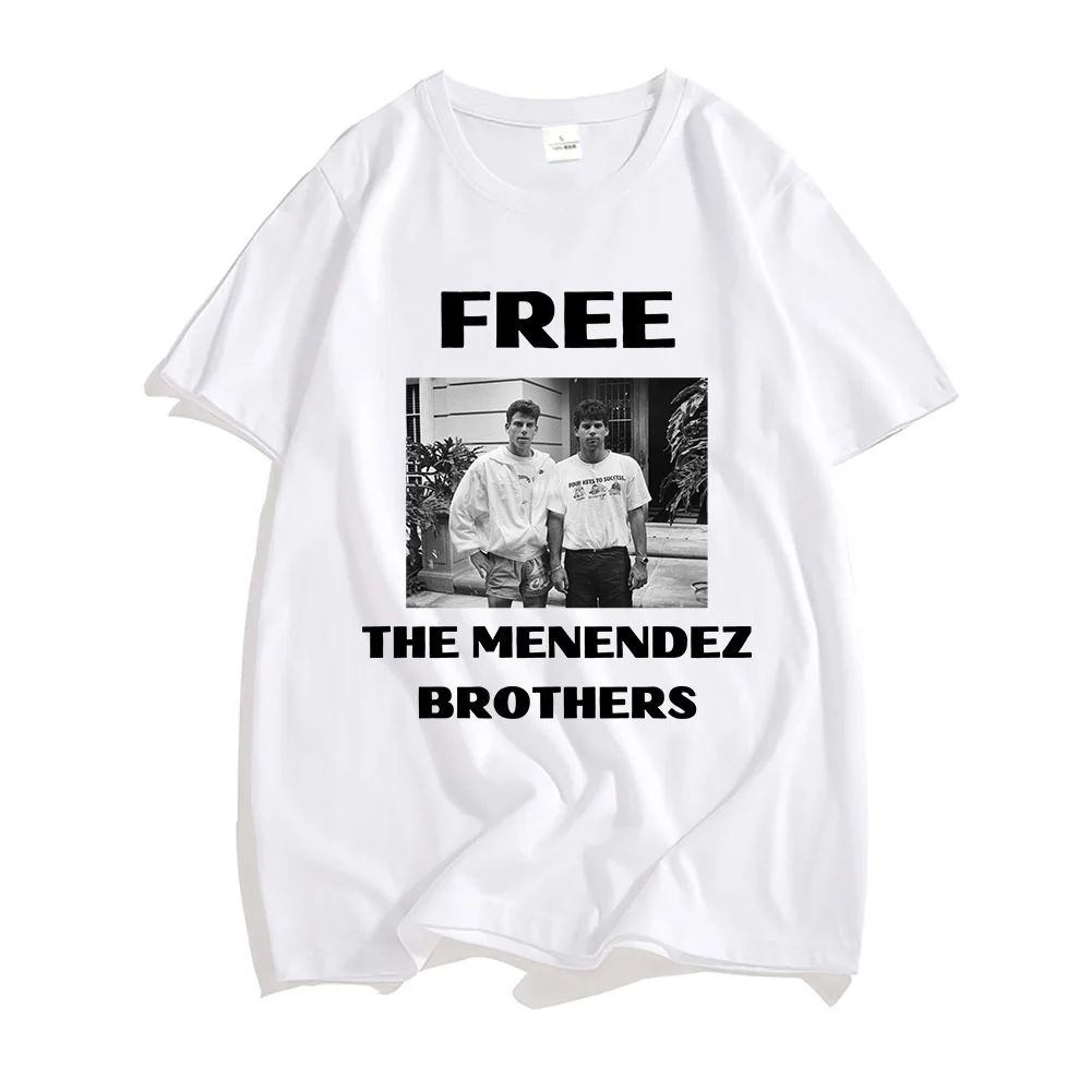 Movie Free The Menendez Brothers T-shirt Graphic Tees Summer Round Neck Unisex Tshirts Camisas Short Sleeve Fashion Tee-shirt