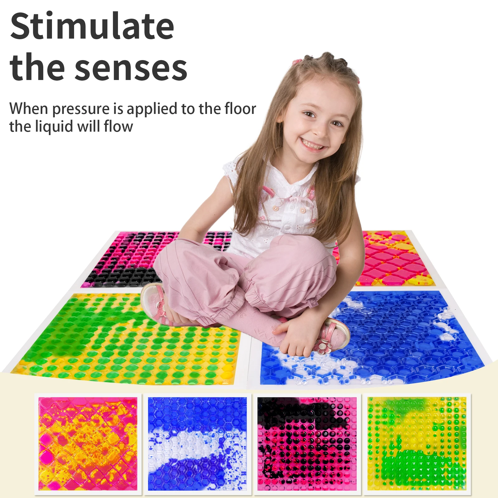 Longking Kleurrijke Zintuiglijke Tegels voor Kinderen 4-delige Set Fleuren Thuis Speelgebieden Educatief Plezier