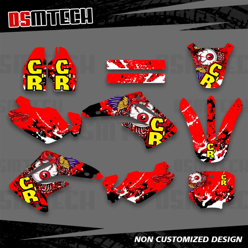 

DSMTECH For Honda CR 85 CR85 2003-2012 2011 2010 2009 2008 2007 2006 Motorcycle Graphics Background Decals Stickers Customize