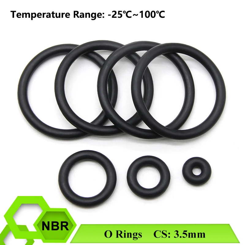 

10/50Pcs Black NBR O Ring Seal Gasket Thickness CS 3.5mm OD 10~285mm Nitrile Rubber Round O Shape Corrosion Oil Resist Washer