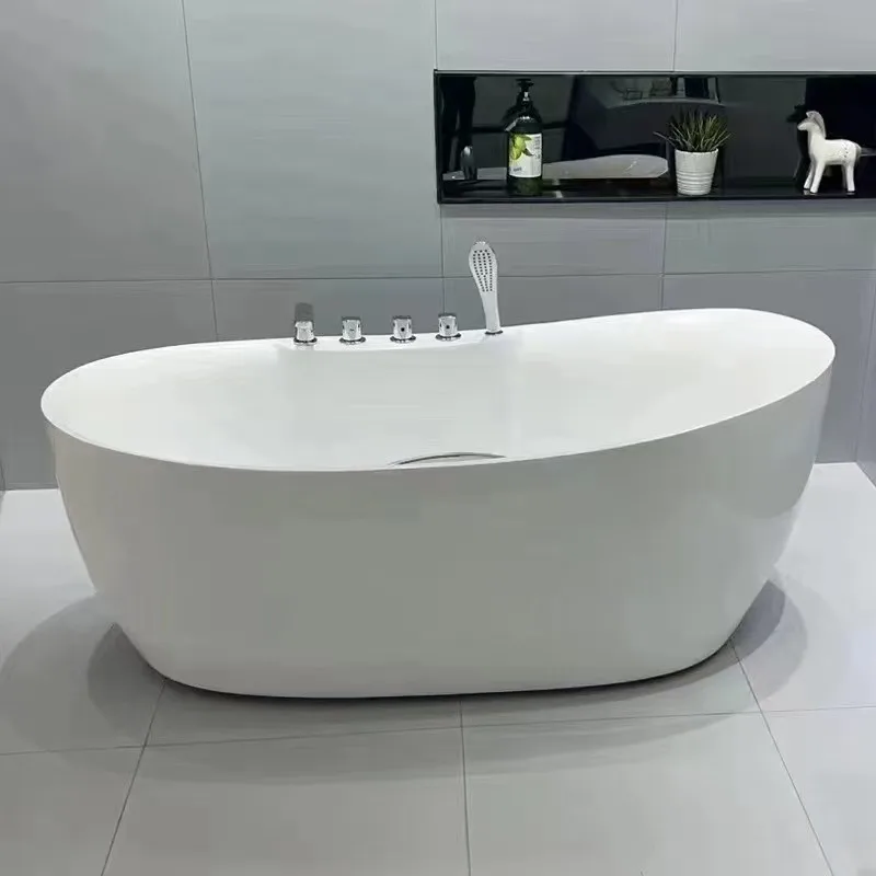 

Foshan Factory Direct Sale Oval High-grade Acrylic Bathtub B & B Hotel Internet Celebrity Adult Free-standing Bathtub