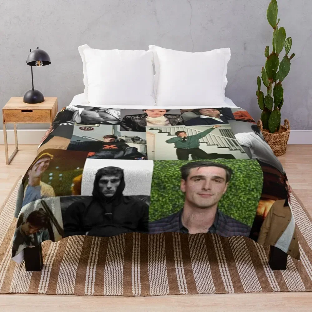 Jacob Elordi pic collage Throw Blanket Blankets For Bed valentine gift ideas Cute Plaid Bed covers Blankets