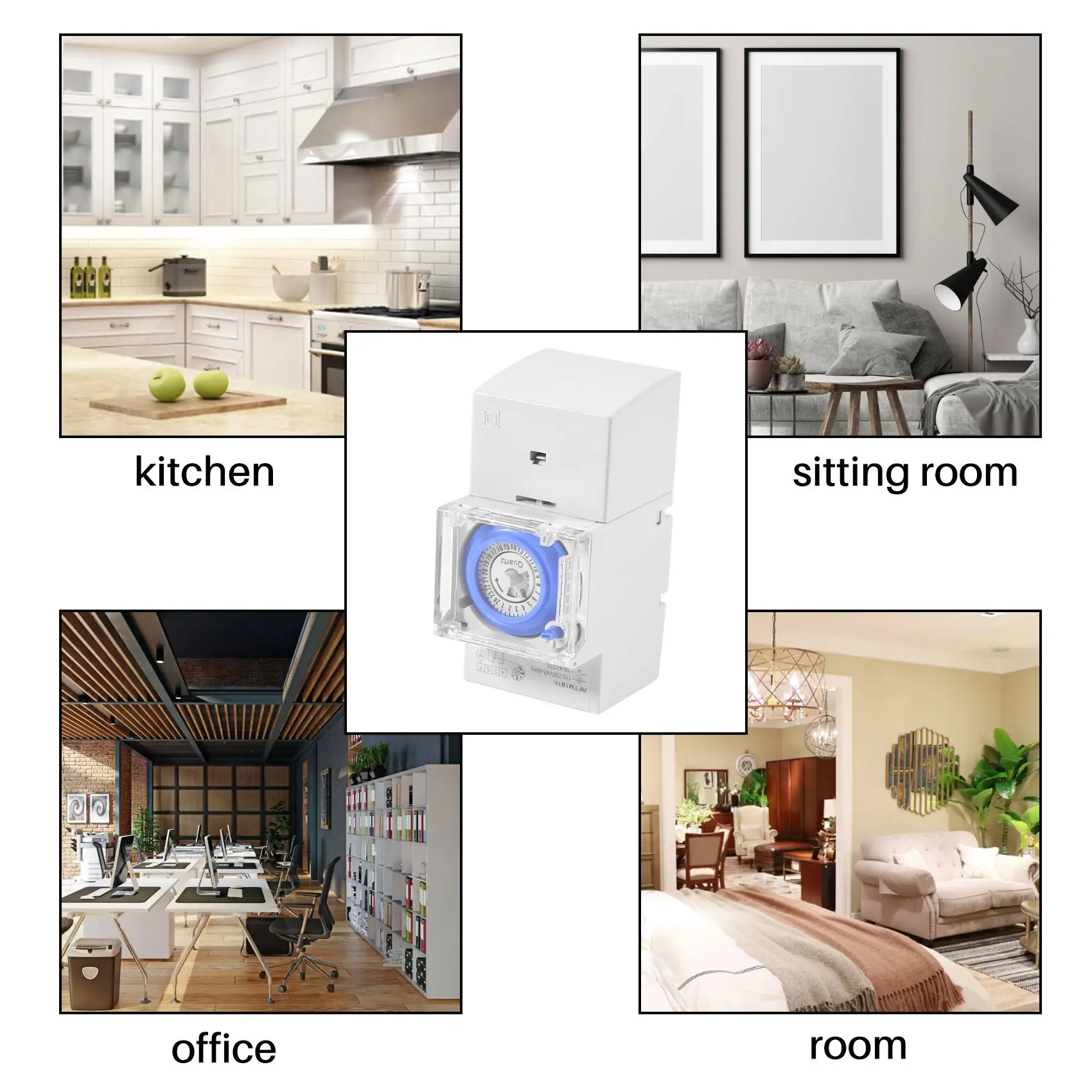 

BAAU SUL181H Mechanical Timer 24 Hours Time Switch Relay Electrical Programmable Timer 24 Hour Din Rail Timer Switch