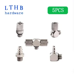 5 Pz Filettatura Maschio Mini Tubo Pneumatico Connettore M3 M4 M5 M6 Vite Attraverso Raccordo Rapido Twist Giunto Tubo Aria OD 3mm 4mm 6mm