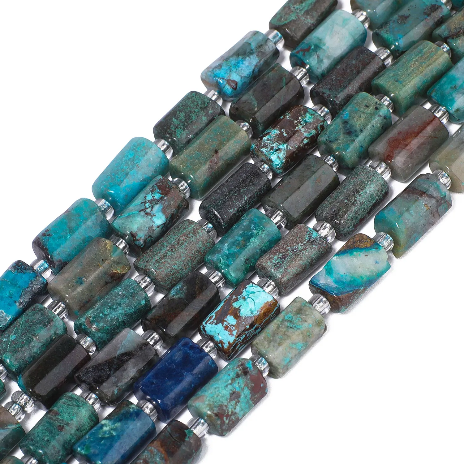 8-11mm Irregular Column Natural Stone Blue Mexico Chrysocolla Beads Tube Beads for Jewelry Making DIY Bracelets Accessories