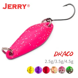 Jerry Draco Casting Metal Single Hook Fishing Spoons Iron Ultralight Trout Lure 2.5g 3.5g 4.5g UV Coating Hard Bait
