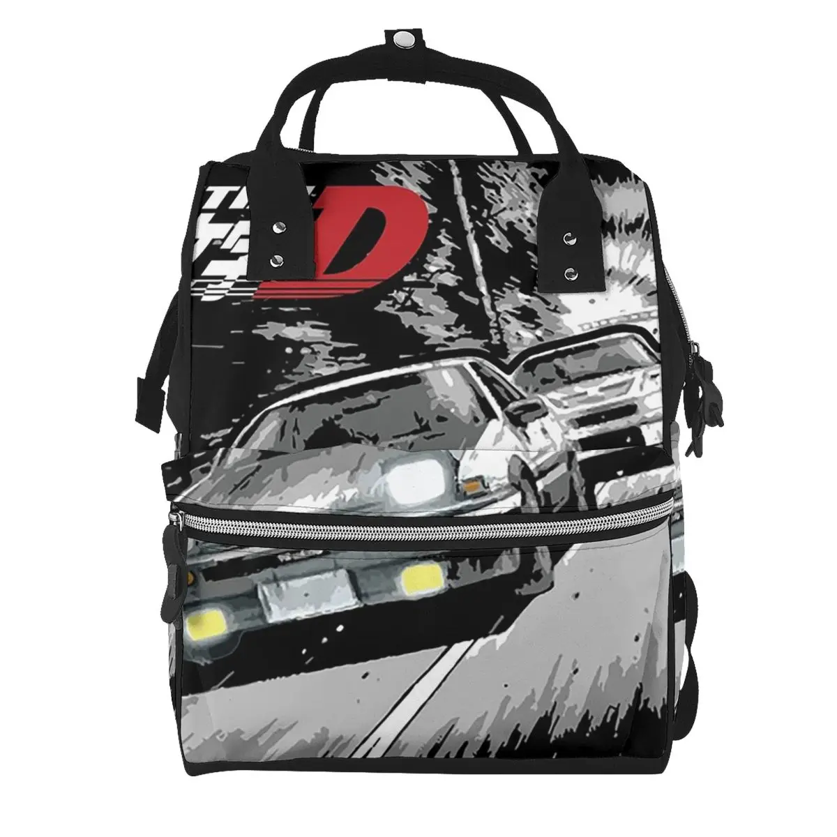 Initial D - Mountain Drift Racing AE86 Student Backpack School Bag Hiking Travel Daypack for Men Women Bookbag Shoulder Bags