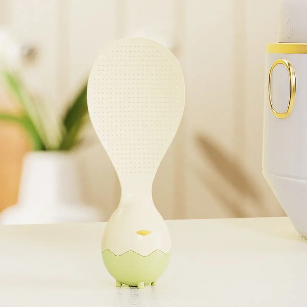 Non Stick Standing Rice Spoon Heat Resistant Egg Shape Base Rice Scooper Durable Anti-Scalding Cooking Spoon Kitchen Gadgets