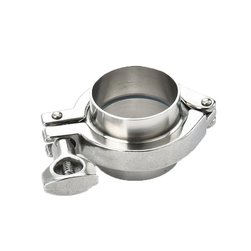 Union 19mm-168mm Pipe O/D Sanitary Weld Ferrule + End Cap + Tri Clamp + Silicon Gasket 304 Stainless Steel For Homebrew