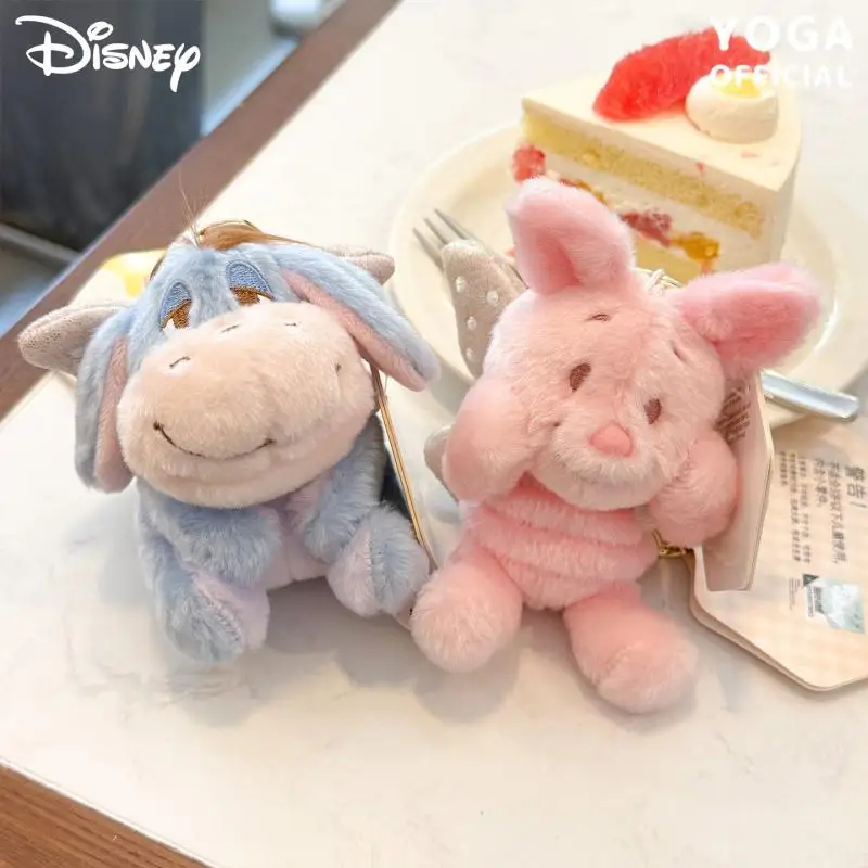 NEW Kawaii Disney Pooh Bear Piglet Eeyore Fairy Series Plush Keychain Pendant Cartoon Bag Pendant Couple Hanging Decoration Gift