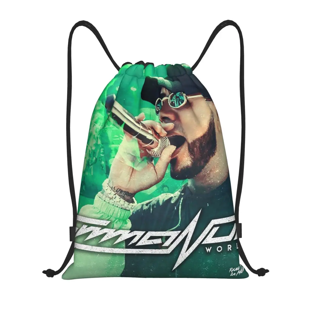 Latin Urban Music Anuel AA Drawstring Backpack Sports Gym Bag for Men Women Shopping Sackpack
