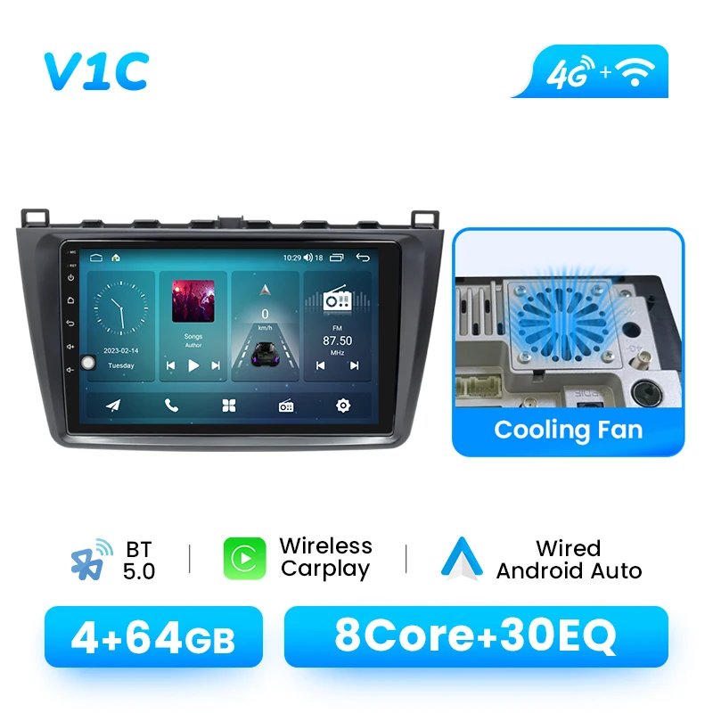 Android 14 Draadloze Carplay Android Auto Radio Speler Voor Mazda 6 GH 2007-2012 GPS Navigatie DSP 1280*720 IPS Multimedia