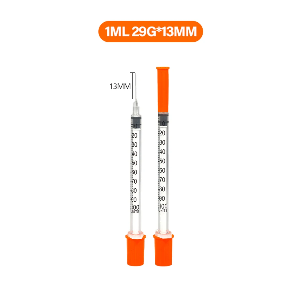 30PACK 0,3 ml 0,5 ml 1 ml wegwerp individueel verpakte insulininespuit voor dieren, laboratorium
