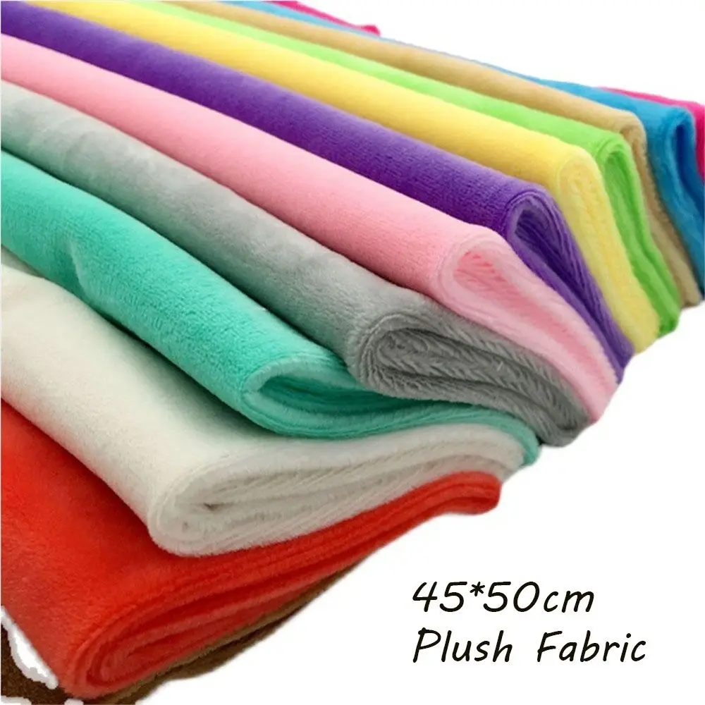 New Available in Multiple Colors 45*50cm Solid Color Style Plush Fabric Patchwork For Toys For Sewing Diy Textile Cloth